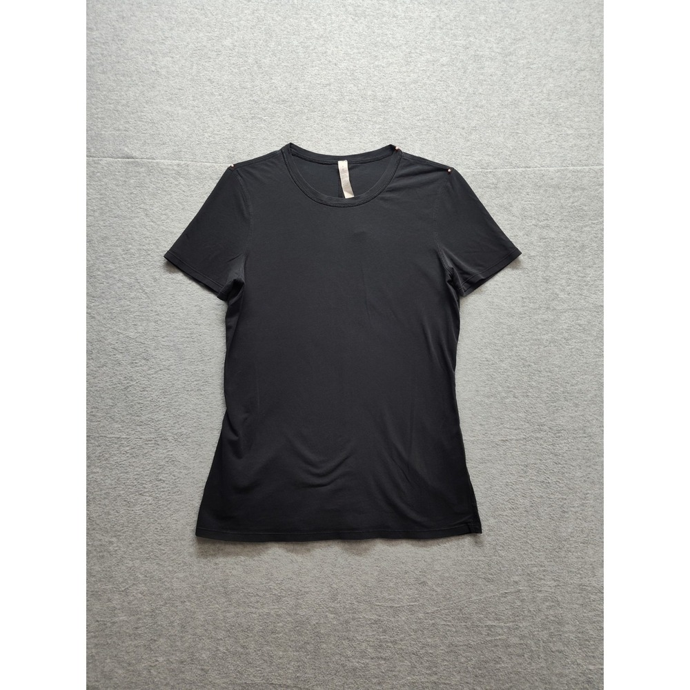 Lululemon Athletica Women Tops 6 Black Round Neck Pullover Short Sleeve Active‎